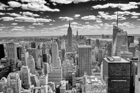 New York Skyline, Panorama over Manhattan from the Top of the Rocks Observation Deck
