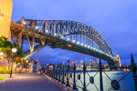 Wonderful night skyline of Sydney, Australia.