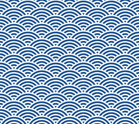 Blue and dark blue Japanese style wave pattern